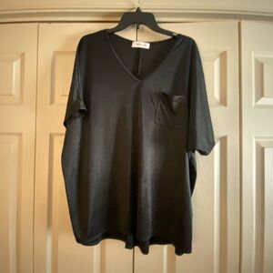 Impressions Black V-Neck Top